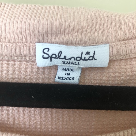 Splendid Blush Thermal Crew Neck NWOT - Picture 4 of 6